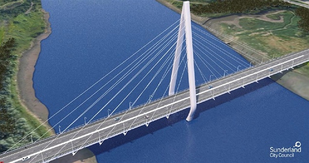 New Wear Bridge Looking West Upriver