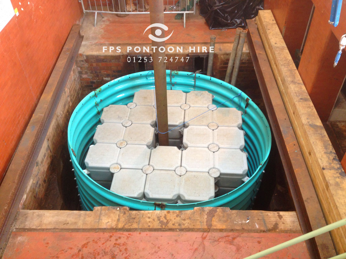 Modular pontoon installed to provide temporary access at a water treatment plant